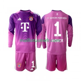 Maillot de Foot Bayern Munich Manuel Neuer 1 Quatrième Gardien 2025-26 Manches Longues - Enfant